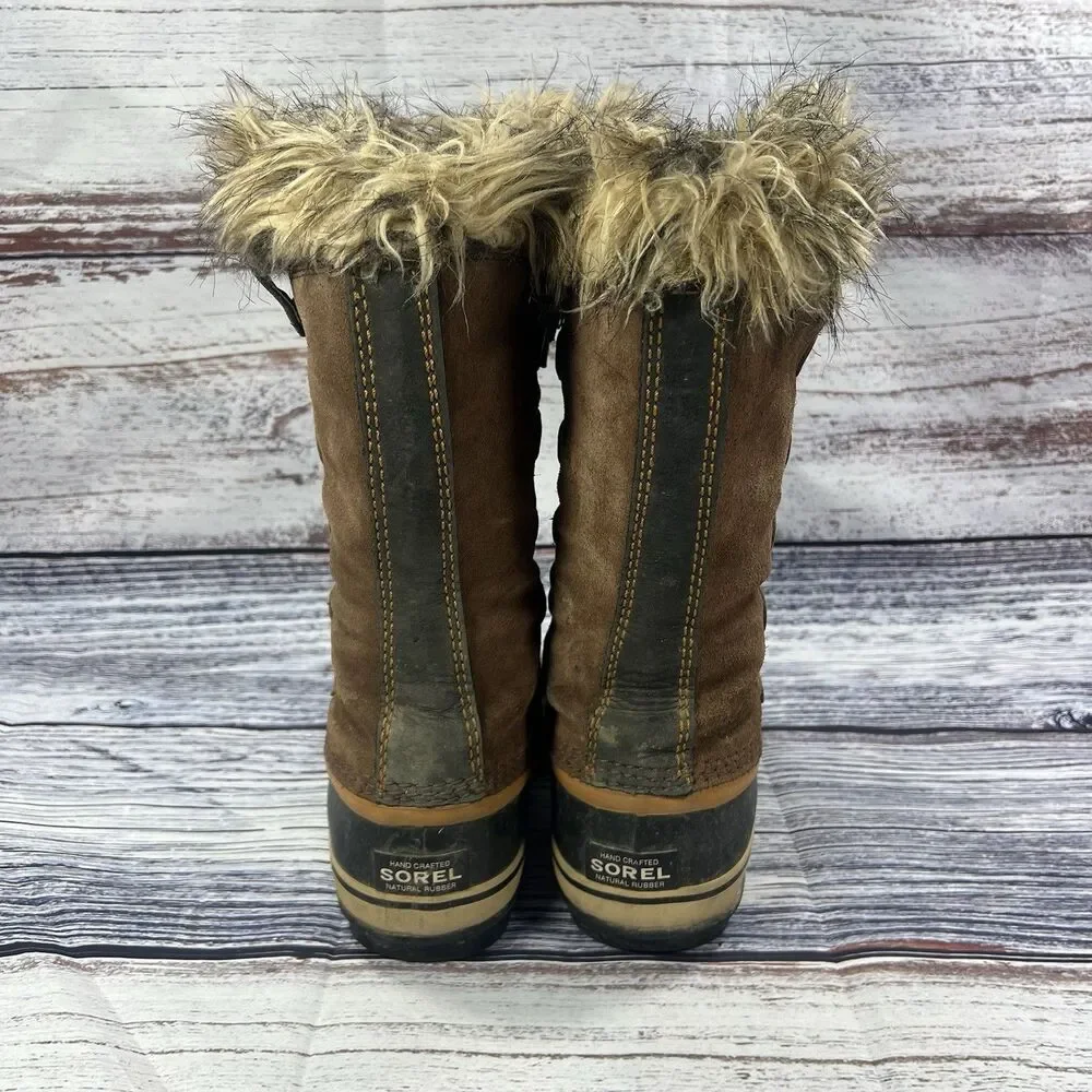 Sorel Joan Of Arctic Waterproof Brown Suede Tall Snow Boots Shoes Women’s Size 7